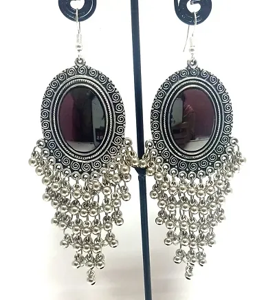 Trendy Oxidised Silver Earrings For Womens