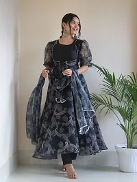 Fancy Organza Ethnic Gowns With Dupatta For Women-thumb3