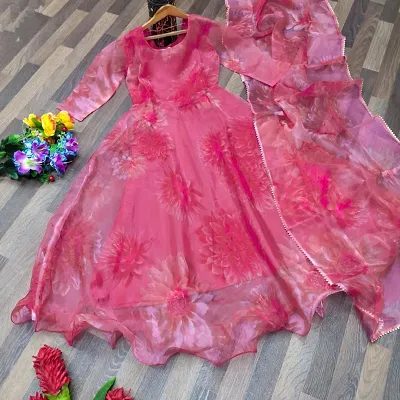 Fancy Silk Blend Ethnic Gowns 