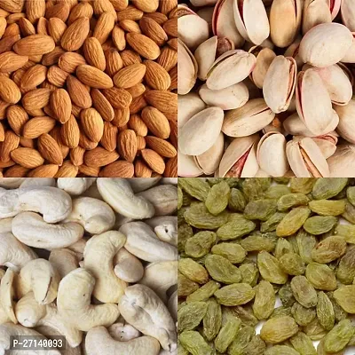 Dry Fruit combo Pack 400 g ( Cashew, Raisins, Almonds, Pistachioas 100 g each )-thumb0