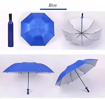 Folding Portable with Bottle Cover for UV Protection  Rain Umbrella Mini (Assorted color  1 piece)-thumb1