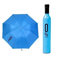 Folding Portable with Bottle Cover for UV Protection  Rain Umbrella Mini (Assorted color  1 piece)-thumb1