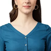 Shinoy Womens Rayon Liva Solid Top (SH-04_Blue)-thumb5