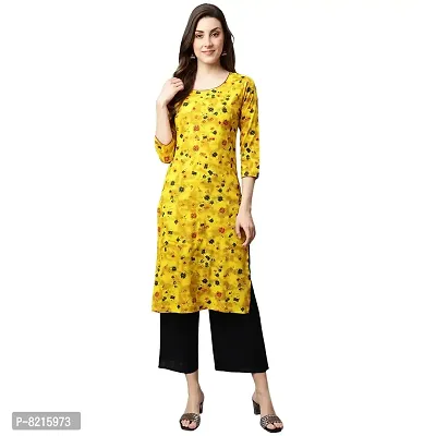 Shinoy Womens Rayon Printed Straight Kurta (OFF-09)-thumb0