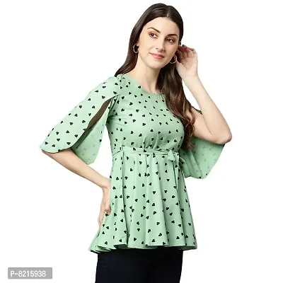 Shinoy Womens Rayon Liva Printed Top (SH-35_Green)-thumb5