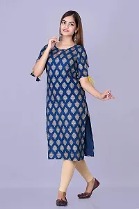 Shinoy Womens Rayon Gold Printed Kurta-thumb2