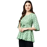 Shinoy Womens Rayon Liva Printed Top (SH-35_Green)-thumb1