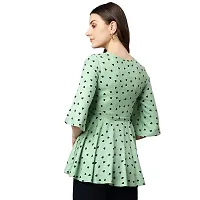 Shinoy Womens Rayon Liva Printed Top (SH-35_Green)-thumb2