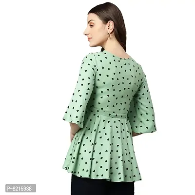 Shinoy Womens Rayon Liva Printed Top (SH-35_Green)-thumb3