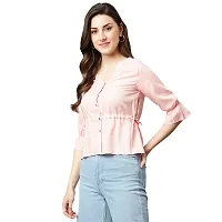 Shinoy Womens Rayon Liva Solid Top (SH-04_Pink)-thumb1