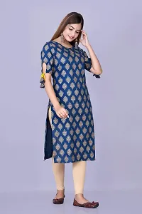 Shinoy Womens Rayon Gold Printed Kurta-thumb3