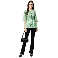 Shinoy Womens Rayon Liva Printed Top (SH-35_Green)-thumb3