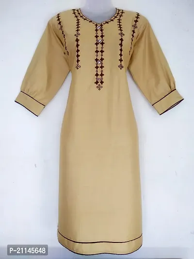 Stylish A-Line Cotton Stitched Kurti For Women-thumb0