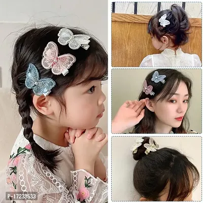 Ananya 10 Pcs Hair Clips For Girls Women Embroidery Butterfly Hair Pins Hair Barrettes Pearl Hairpin Set Small Cute Hair Accessories for Girls-thumb0