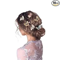 Ananya 10 Pcs Hair Clips For Girls Women Embroidery Butterfly Hair Pins Hair Barrettes Pearl Hairpin Set Small Cute Hair Accessories for Girls-thumb2