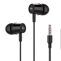 UnV VNP Wired in Ear Earphone Black, Handsfree, Earbuds with Mic Button for Music Call Control ,Compatible with all smart phones.-thumb2