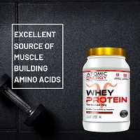 Atomic Energy Premium Whey Protein 1kg l 24g Protein For Muscle Building - 25 Servings (1kg, Chocolate)-thumb1