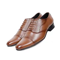 Premium Handcrafted Leather Formal Shoes for Men Tan Color-thumb3