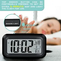 Dharm Enterpris Digital Smart Backlight Alarm Clock with Automatic Sensor,Date  Temperature, Alarm Clocks for Bedroom, Digital Clock with Alarm, for Students, for Table (Black Clock)-thumb1