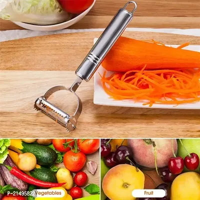 Dharm Enterprise Stainless Steel Carrot Potato Fruit Peeler Durable Razor Sharp Cutter Shredder Slicer Vegetable Julienne Peeler-thumb2