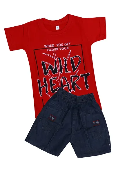 Elegant T-Shirts with Shorts Set For Kids