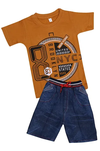 Elegant T-Shirts with Shorts Set For Kids