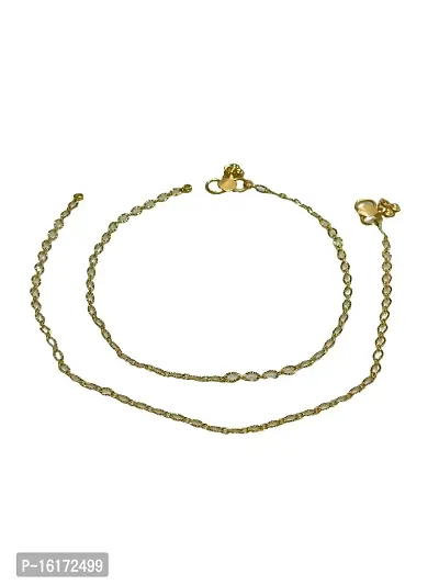 ABDesigns Traditional Brass Golden Key Anklets Payal Jewellery for women Girls