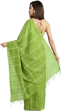 Handloom Kraft Weaving Soft Silk Saree With Blouse Piece Attached For Women's (Olive)-thumb1