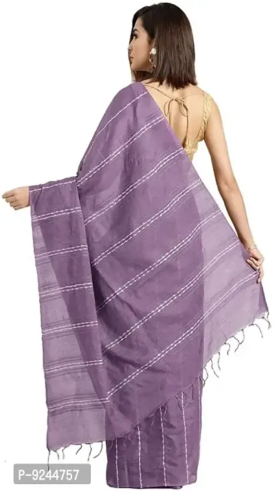 Handloom Kraft Weaving Soft Silk Saree With Blouse Piece Attached For Women's (Mauve)-thumb2