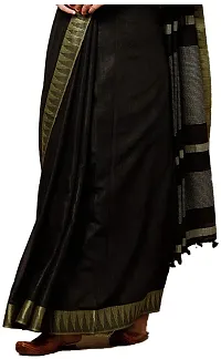 Attractive Kota Silk Temple Border Bhagalpuri Handloom Saree (Black) 331-thumb1