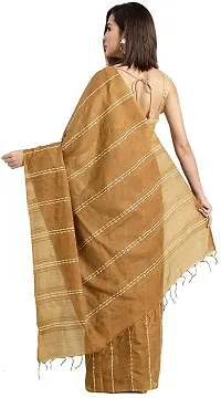 Handloom Kraft Weaving Soft Silk Saree With Blouse Piece Attached For Women's (Golden)-thumb1