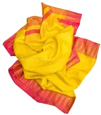 Trendy Handloom Women's Kota Silk Temple Saree with blouse piece (Yellow)-thumb1