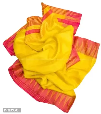 Trendy Handloom Women's Kota Silk Temple Saree with blouse piece (Yellow)-thumb2