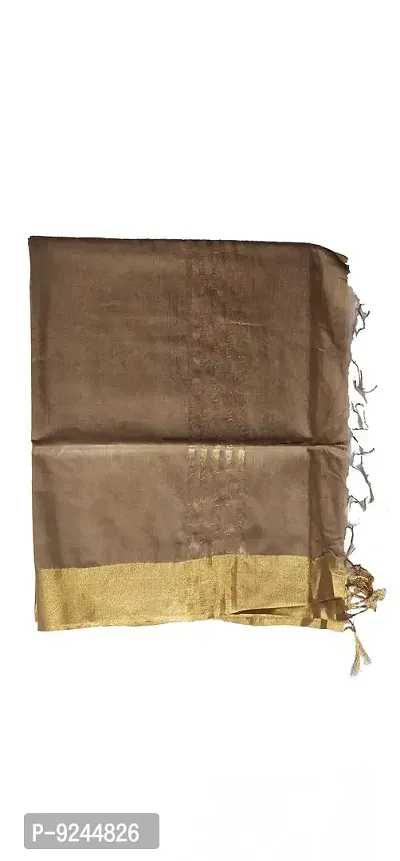 Attractive Soft Kota Silk Zari Border Saree With Running Blouse Attached (Golden Brown)-thumb2