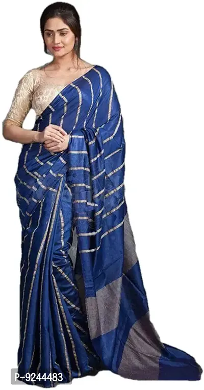 NR Handloom Women's Bhagalpuri Art Silk Saree With Blouse Piece (NR_1475_Dark Blue)