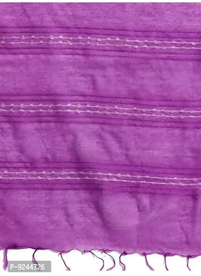 Handloom Kraft Weaving Soft Silk Saree With Blouse Piece Attached For Women's (Purple)-thumb4