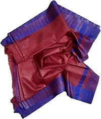 Attractive Handloom Women's Bhagalpuri Kota Silk Temple Saree with blouse piece (Blue S Maroon)-thumb2