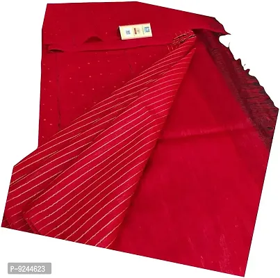 Attractive Handloom Bhagalpuri Handicraft Kota Silk Saree With Running Blouse Piece Attached For Women's (Ruby Red)-thumb0