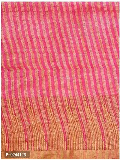 Handloom Women's Bhagalpuri Art Silk Tample border Saree With Blouse Piece (Gold S.C?Pink)-thumb4