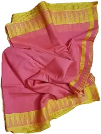 Attractive Handloom Women's Bhagalpuri Kota Silk Temple Saree with blouse piece (Yellow S Pink)-thumb1