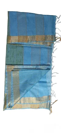 Exclusive Handloom Weaving Ghichcha Silk Stripe Saree With Running Blouse Attached