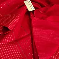 Attractive Handloom Bhagalpuri Handicraft Kota Silk Saree With Running Blouse Piece Attached For Women's (Ruby Red)-thumb1