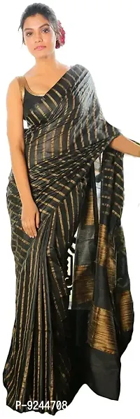 NR Handloom Women's Bhagalpuri Art Silk Saree With Blouse Piece (NR_1475_Black)