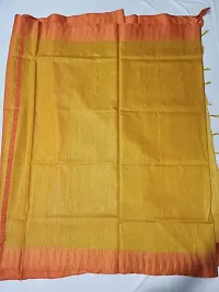 Attractive Handloom Women's Bhagalpuri Kota Silk Temple Saree with blouse piece (Masterd Yellow)-thumb1