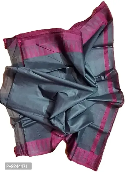 NR Handloom Women's Bhagalpuri Handloom Kota Silk Saree With Blouse Piece (NR_1410_Grey, Pink)