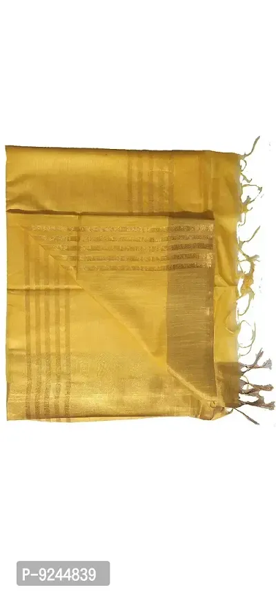 Attractive Soft Kota Silk Zari Border Saree With Running Blouse Attached (Yellow)