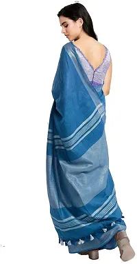 NR Handloom Bhagalpuri Linen Saree For Women's (Blue) 365-thumb1