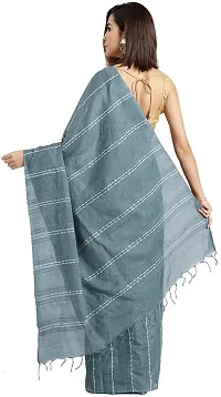 Handloom Kraft Weaving Soft Silk Saree With Blouse Piece Attached For Women's (Steel)-thumb1