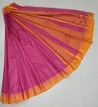 Trendy Handloom Women's Kota Silk Temple Saree with blouse piece (Queen Pink)-thumb1