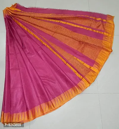 Trendy Handloom Women's Kota Silk Temple Saree with blouse piece (Queen Pink)-thumb2